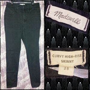 Madewell brand Black Curvy High Rise Skinny Jeans Sz 28